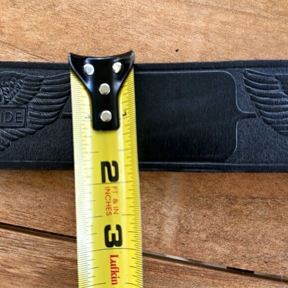 LIVE TO RIDE Black Leather Belt 38 - Picture 6 of 6